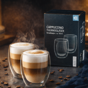لیوان دوجداره کاپوچینو 150 میل کرینو (Creano) تمام نوشیدنی های بر پایه قهوه